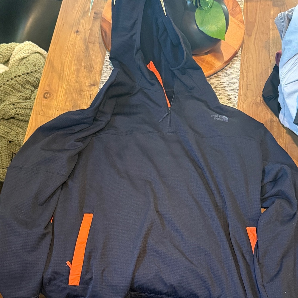The North Face Dark Blue and Bright Orange Jacket